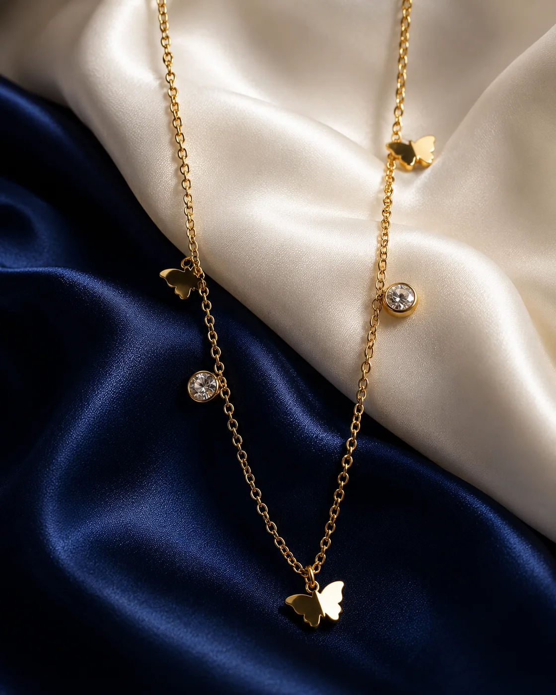 Golden Butterfly Charm Necklace