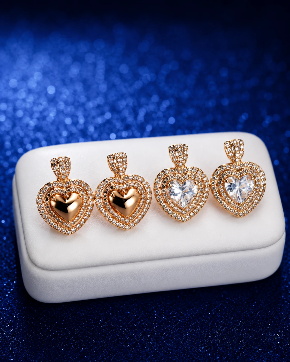 Golden Heart Duo Earrings