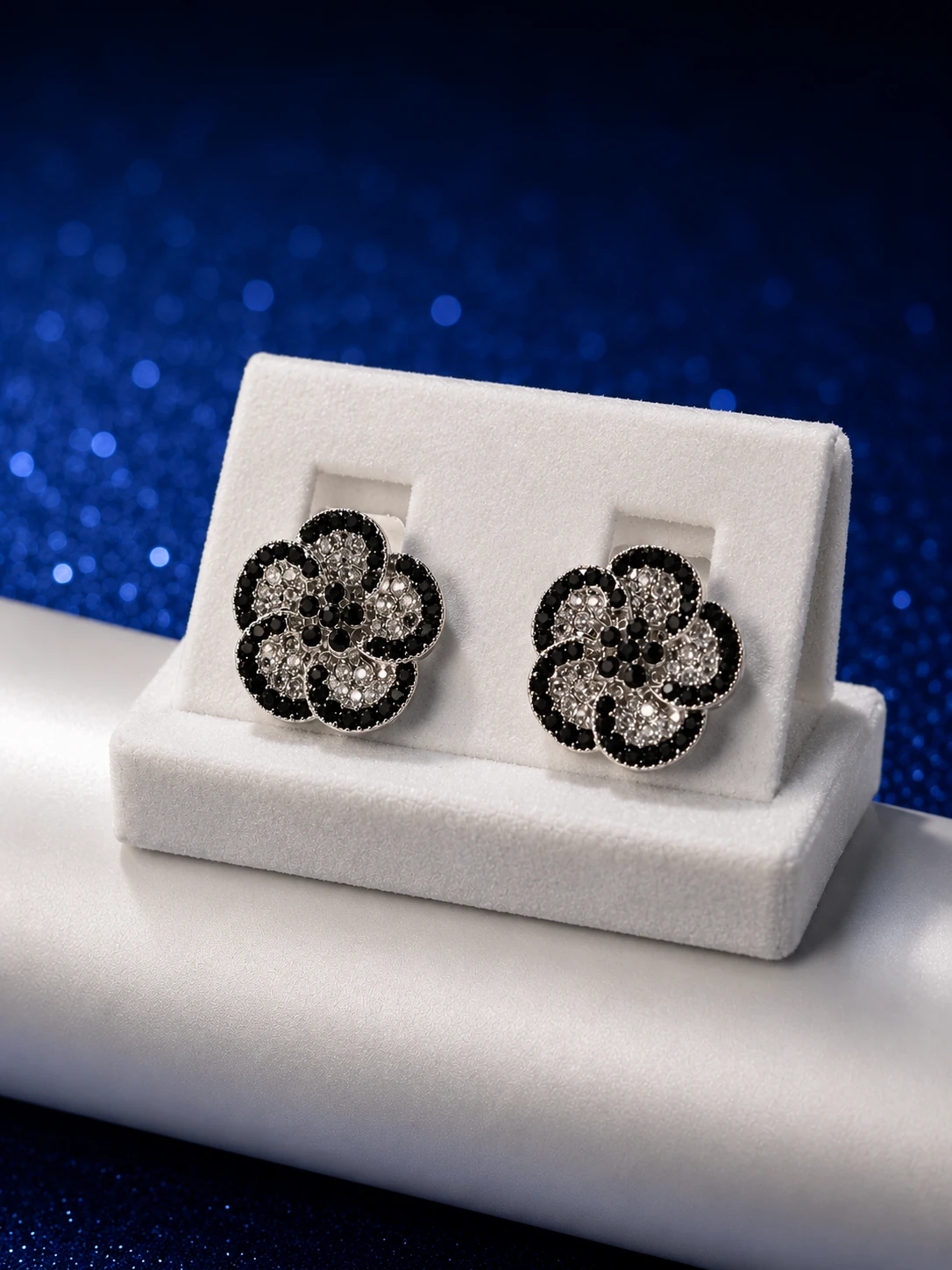 Noir Floral Stud Earrings
